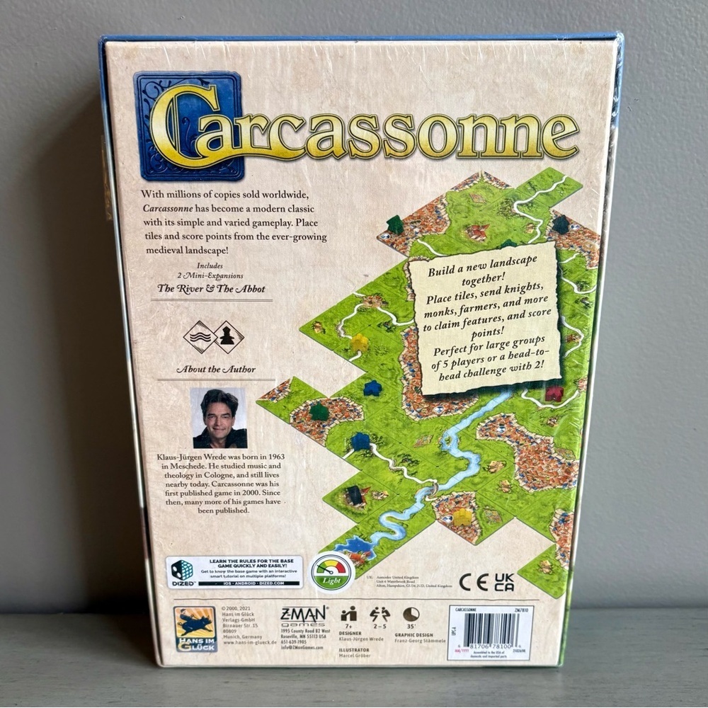 Z-Man Carcassonne Board Game Classic Tile Laying Strategy Game Family 7+ NEW - Picture 6 of 12